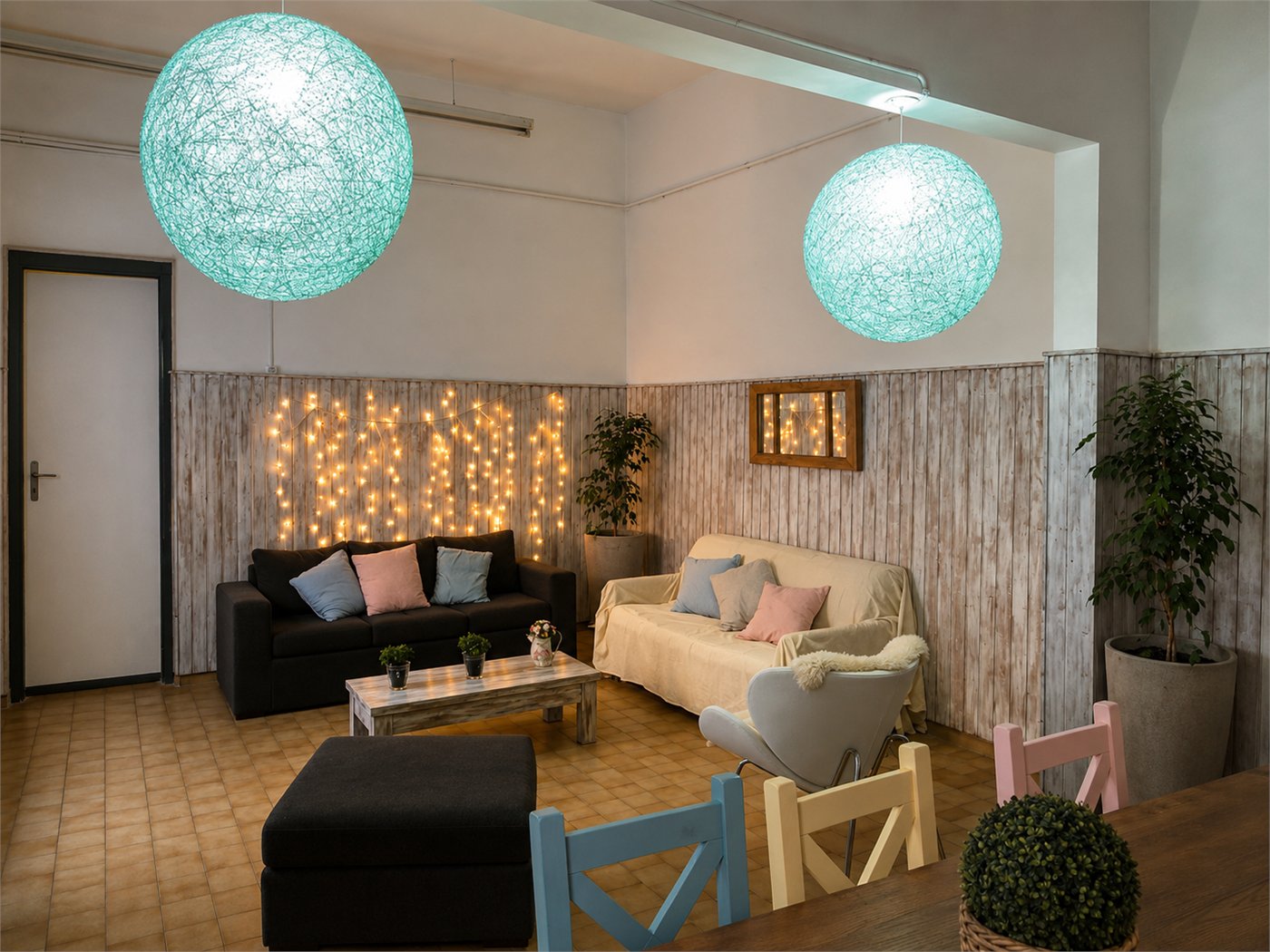 Sala de estar del geriátrico Hogar Luz en Bahía Blanca